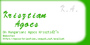 krisztian agocs business card